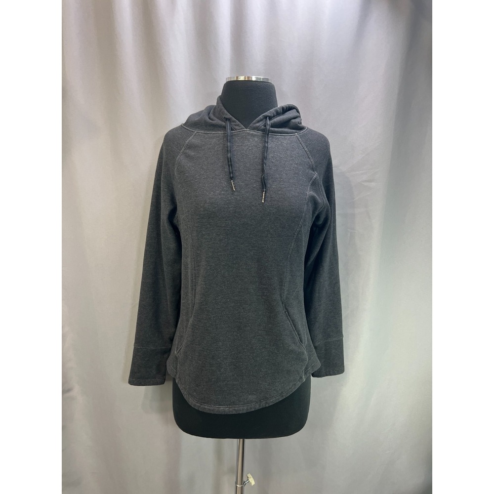 Athletic Works Pullover Hoodie Womens S 4-6 Charcoal Gray Cotton Fleece Lined